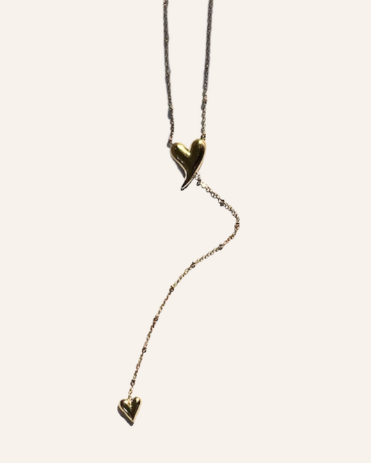 Double Heart Drop Halskæde (Limited Heart Kollektion)