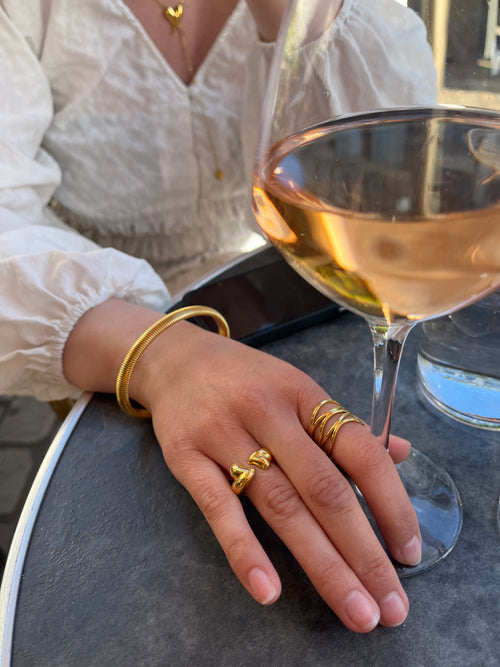 Bold Hjerte Ring (justerbar)