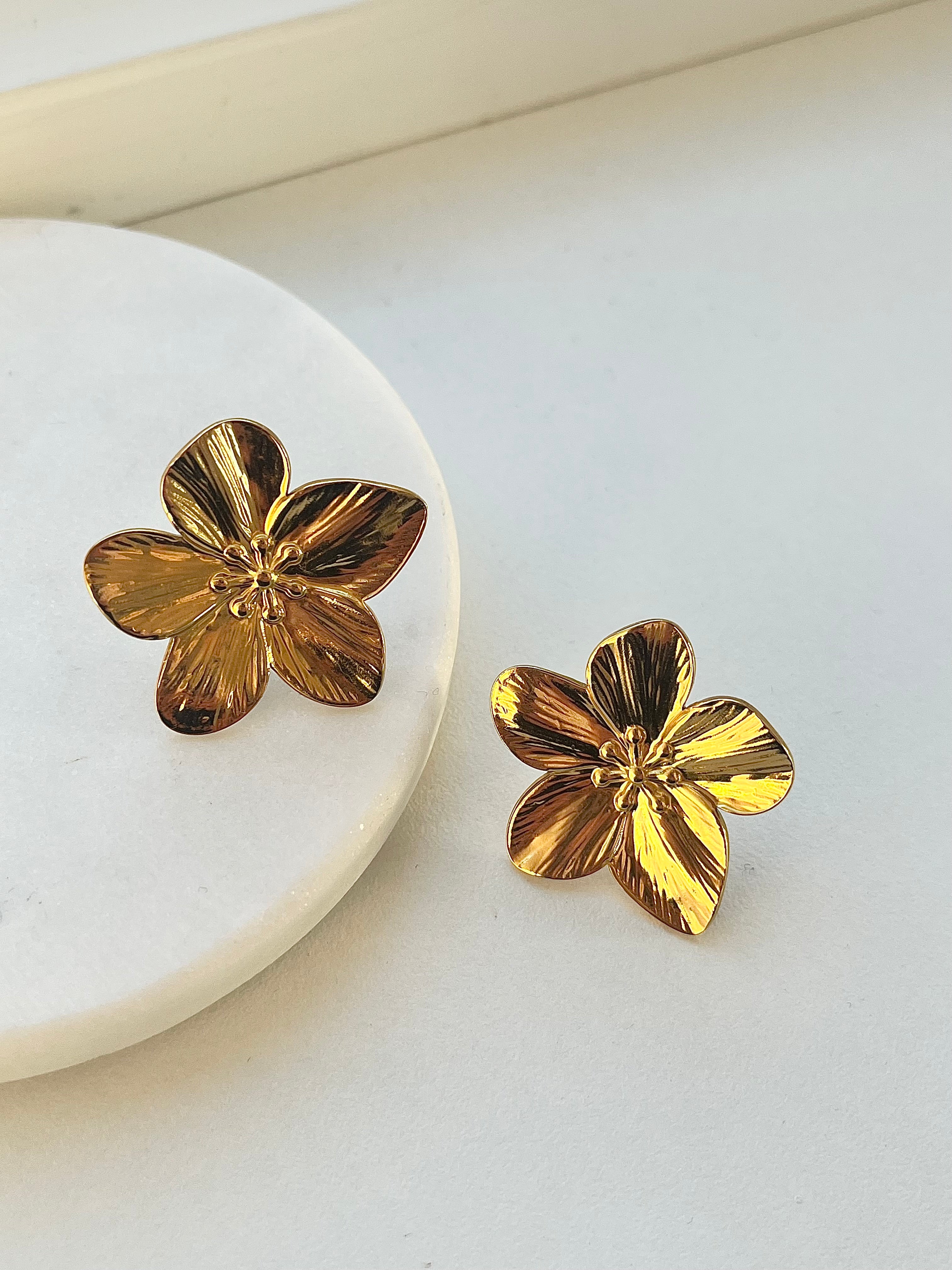 Store Blomster Øreringe