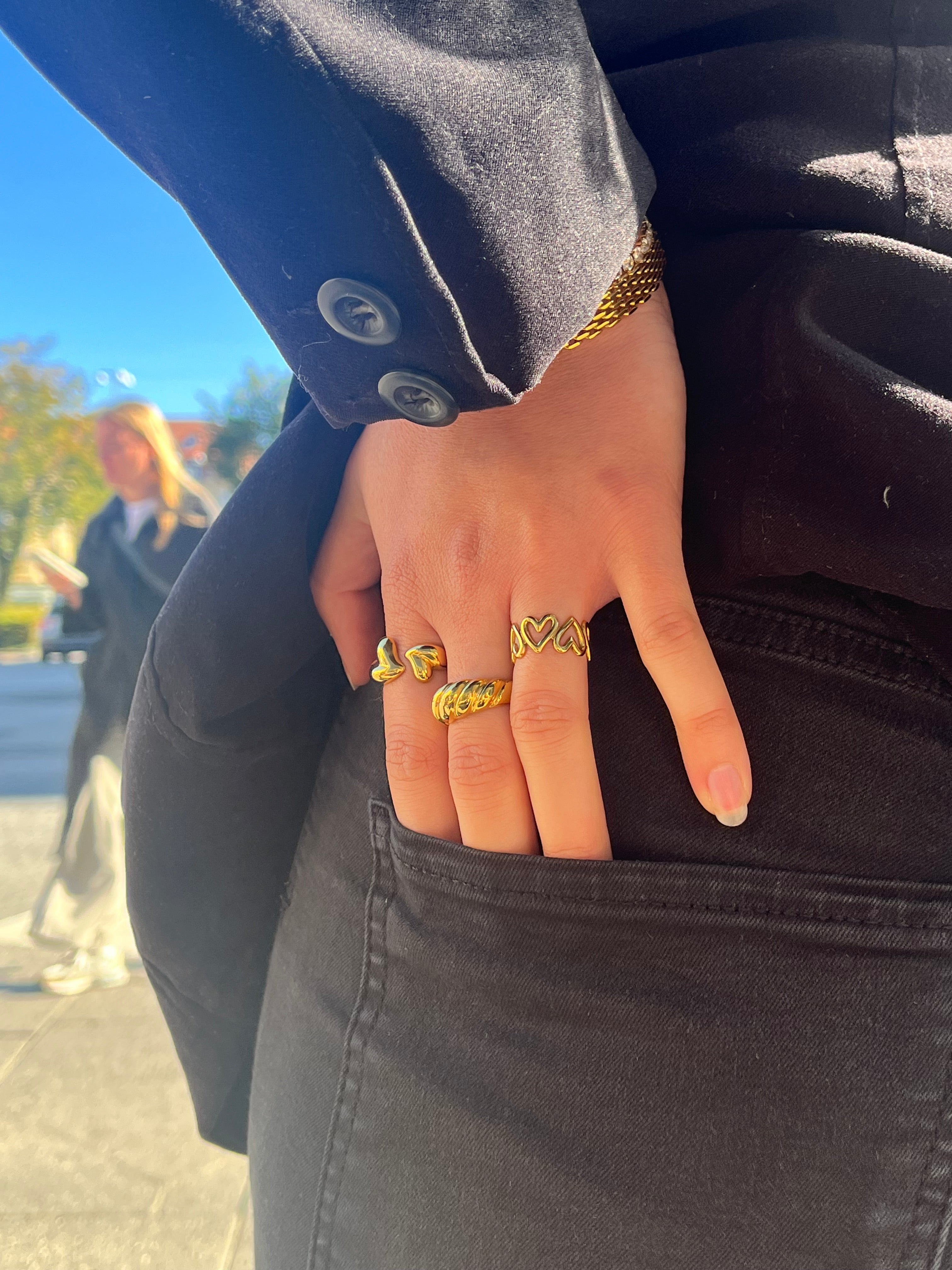 Bold Hjerte Ring (justerbar)