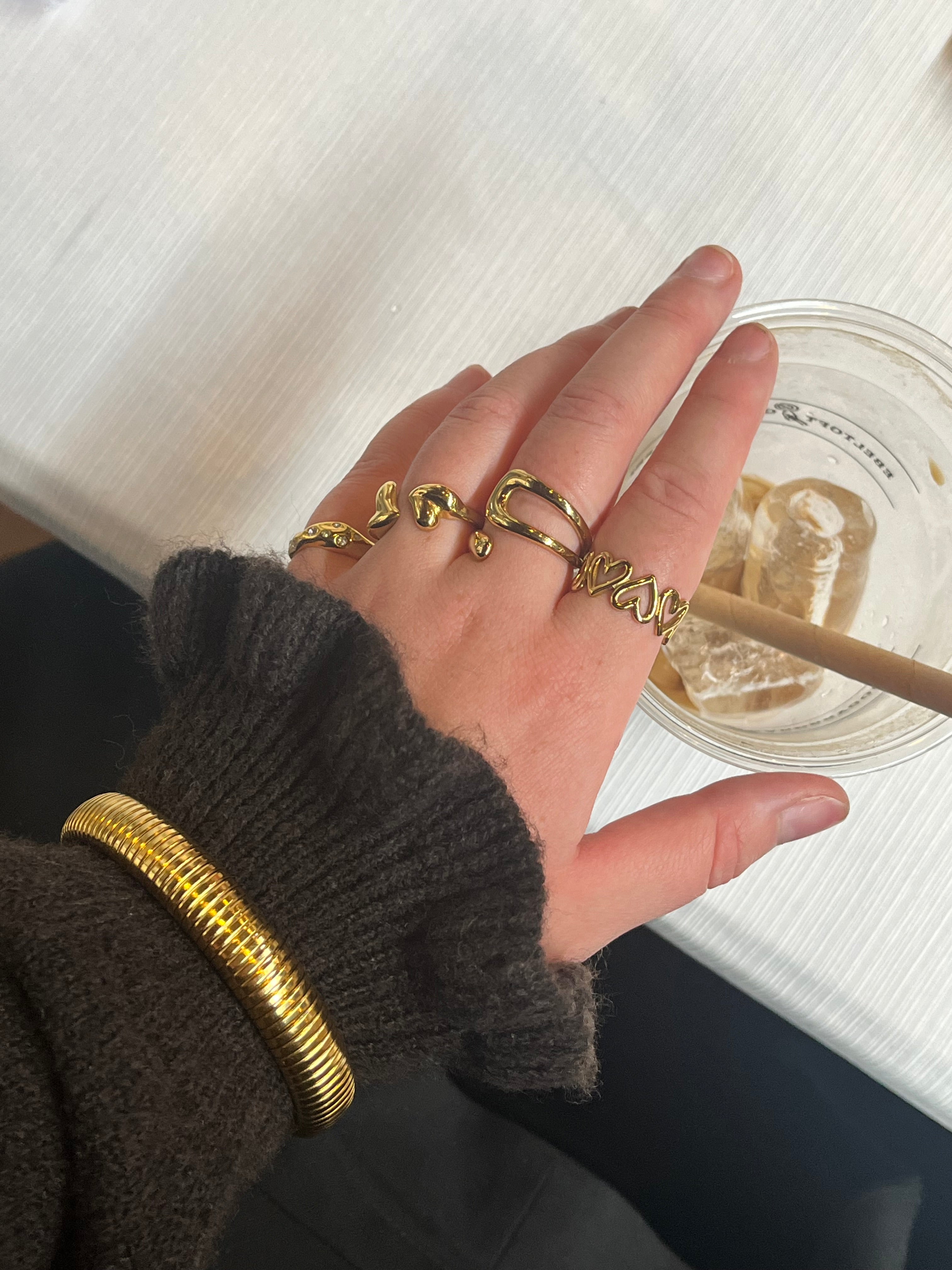 Bold Hjerte Ring (justerbar)