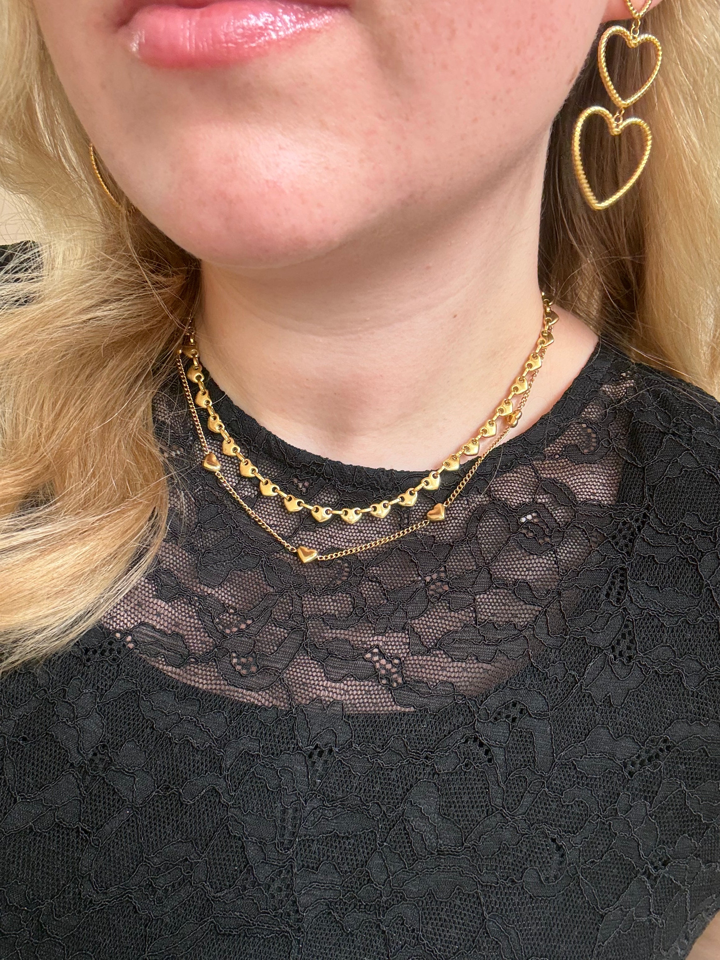 Hjerte Halskæde & Armbånd Gavesæt