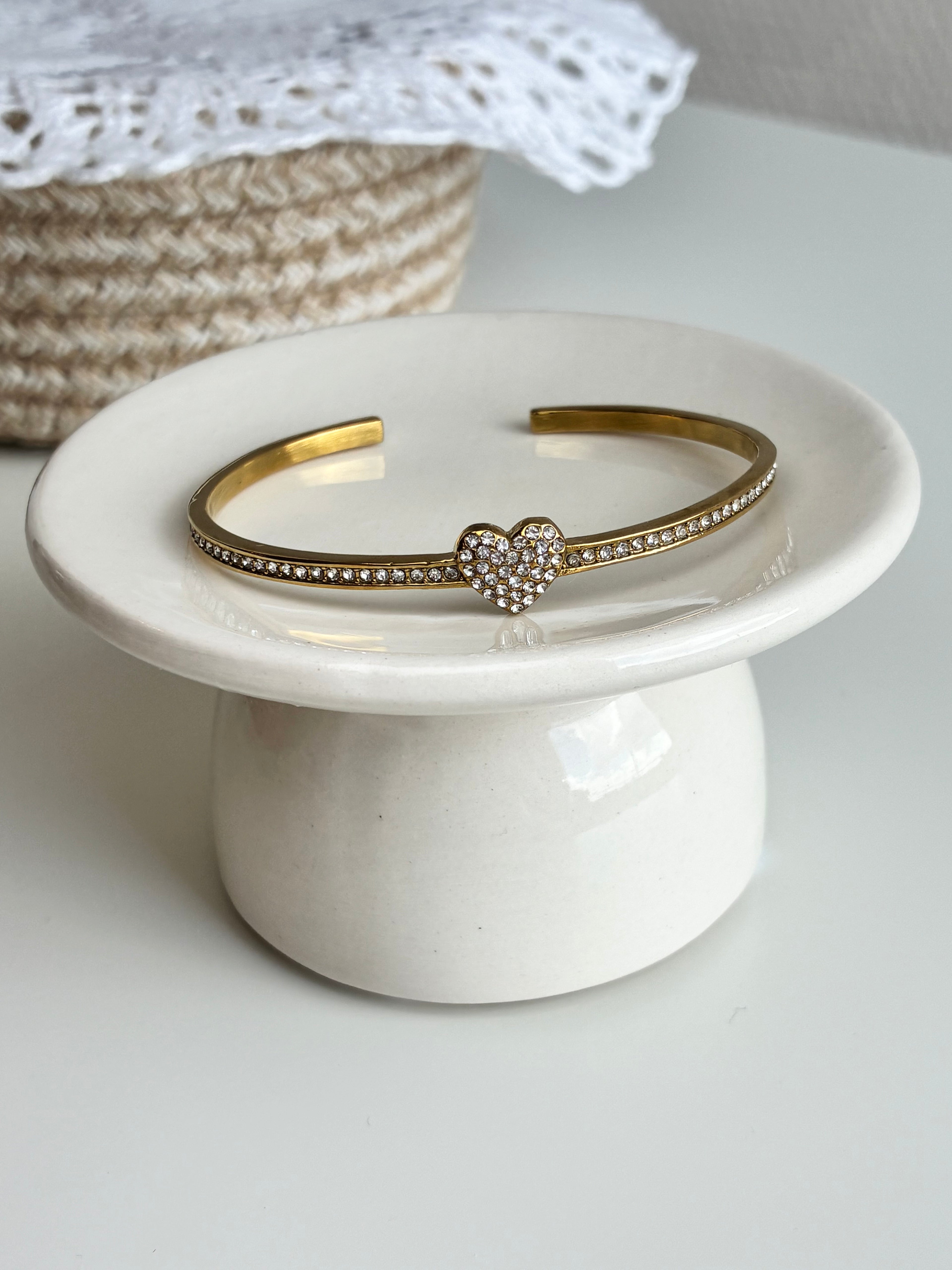 Nora Hjerte Bangle (med sten)