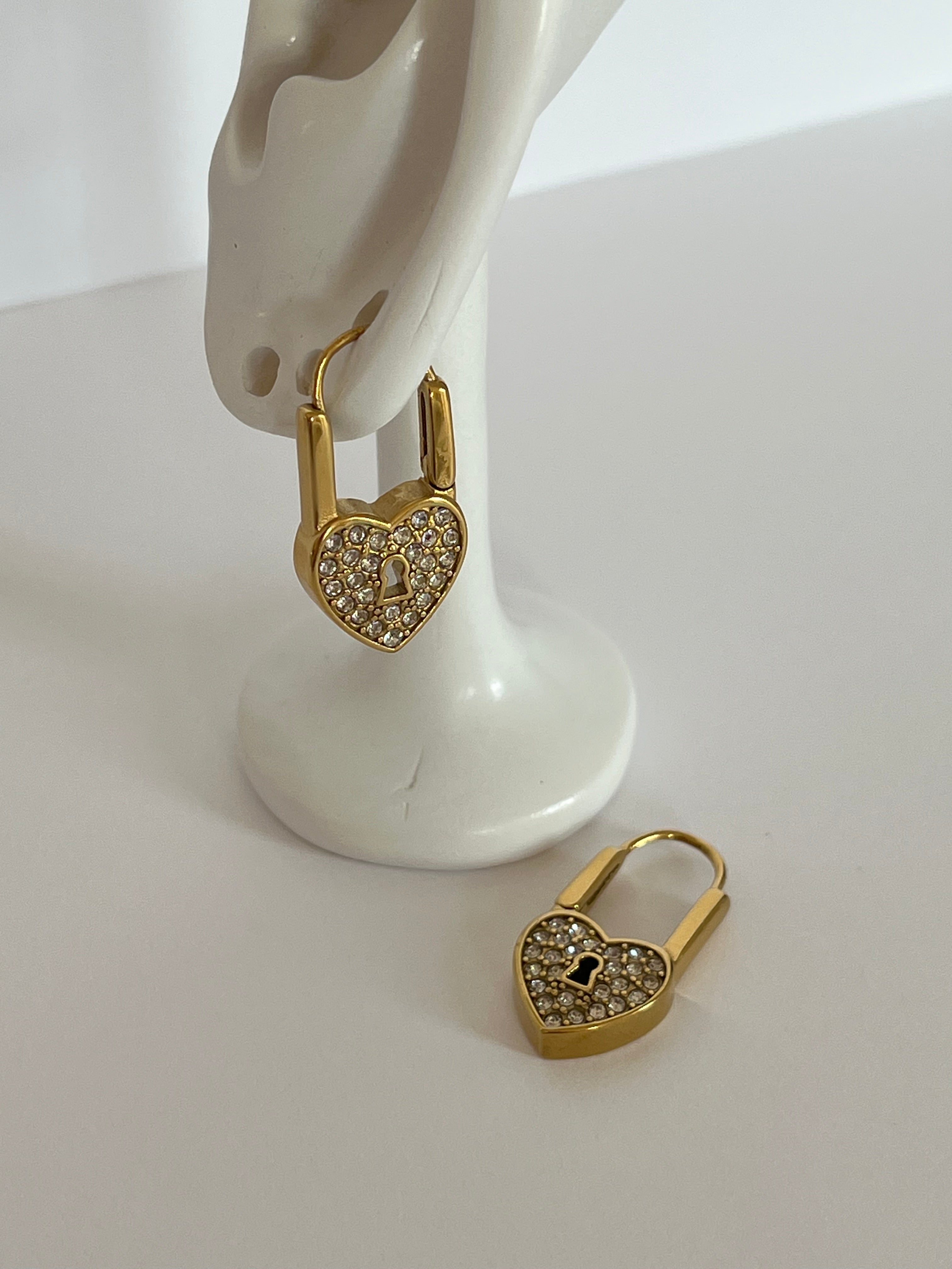 Hjerte-lås Øreringe