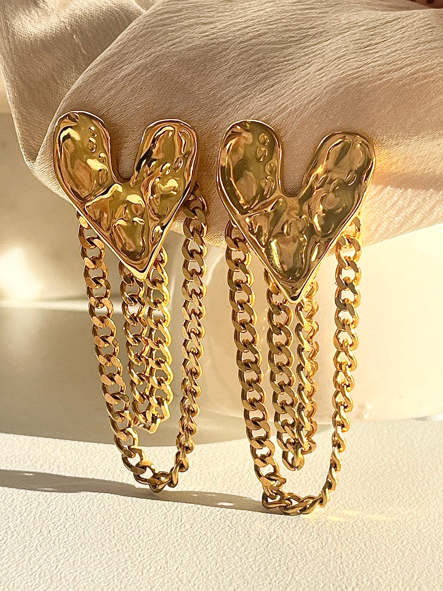 Hjerte-kæde Øreringe