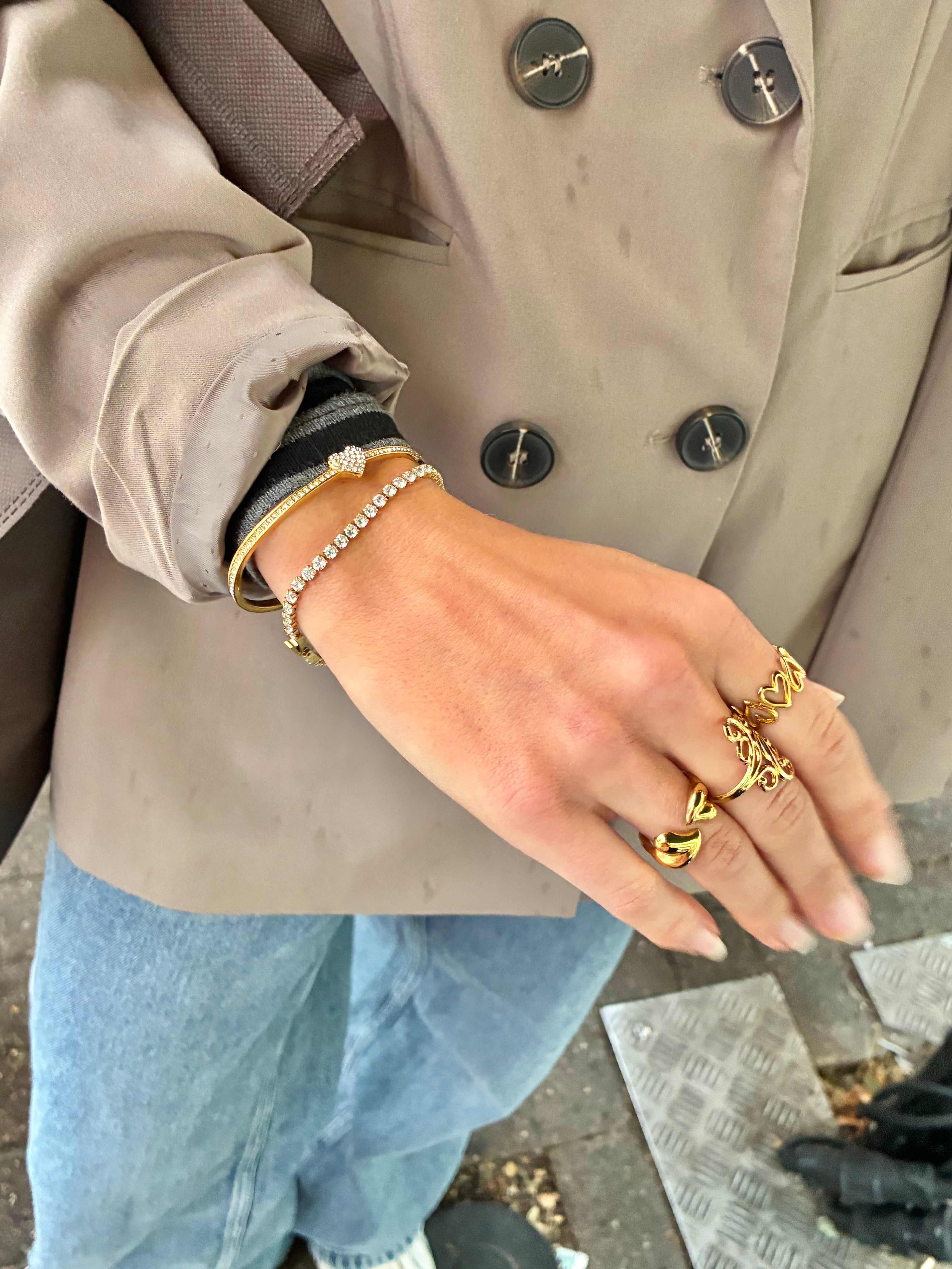 Nora Hjerte Bangle (med sten)