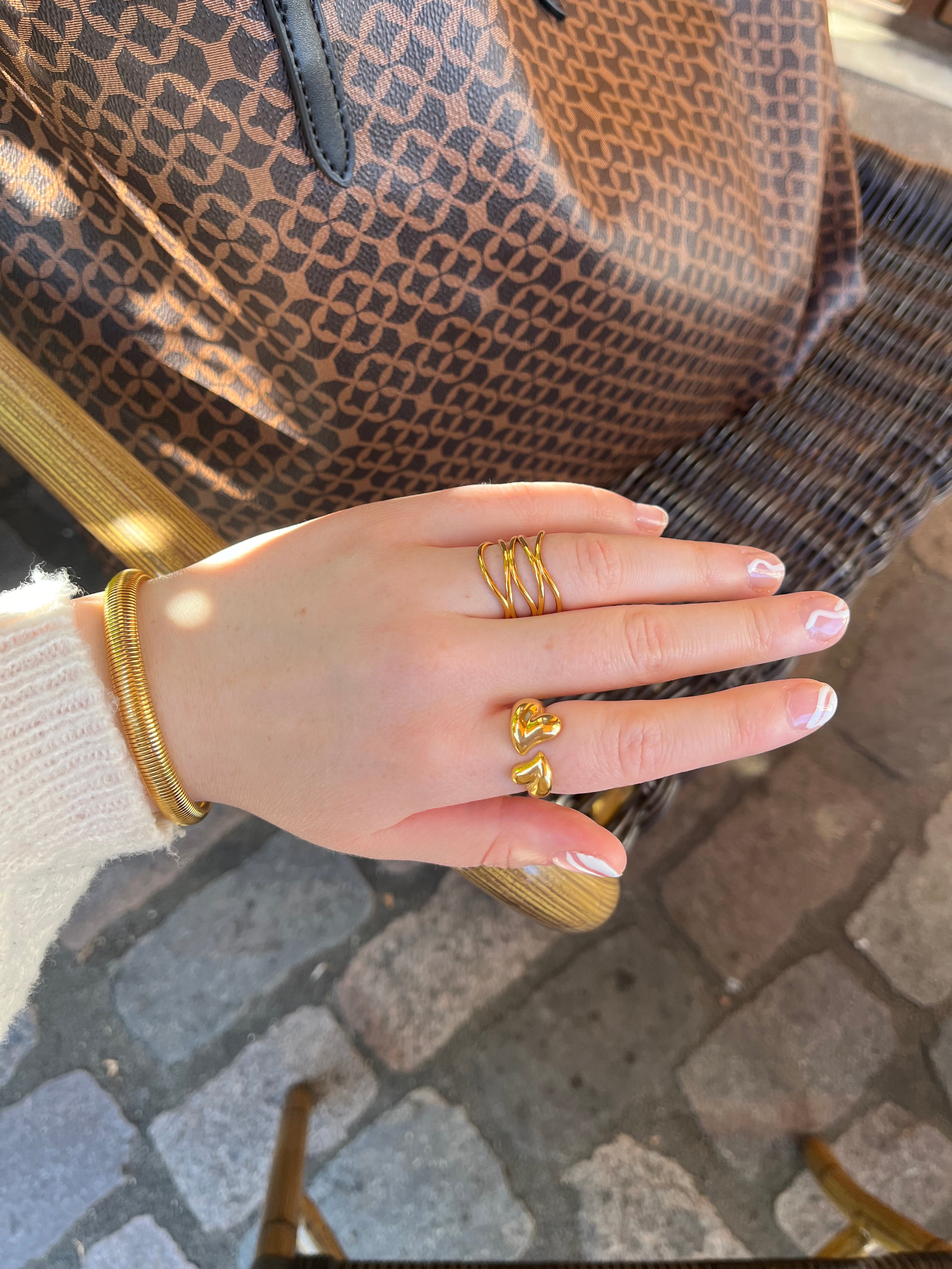 Bold Hjerte Ring (justerbar)