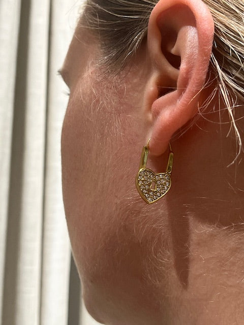 Hjerte-lås Øreringe